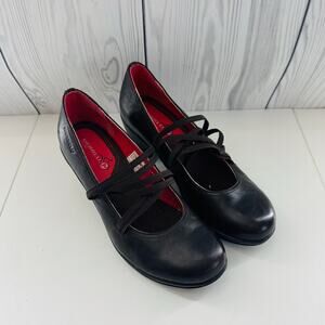 MERRELL Womens Size 7 M Coffee Brown Elastic Strap Slip On Mary Jane Shoes Heels